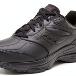 Saucony Mens Walking Shoes Leather Slip Resistant Black-0