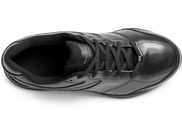 Saucony Mens Walking Shoes Leather Slip Resistant Black-3