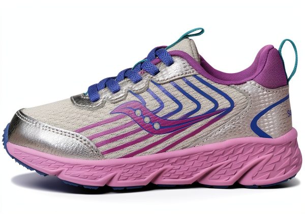 Saucony Kids Running Shoes Leather Mesh Comfort Durable-3