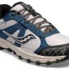 Saucony Mens Running Shoes Durable Synthetics Mesh Grey Blue-0