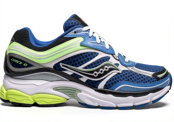 Saucony Unisex Running Shoes Blue Lime Synthetic Mesh-0