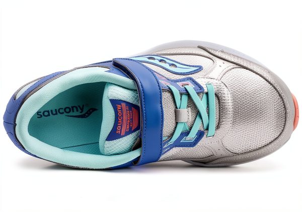 Saucony Kids Running Shoes Silver Periwinkle Turq Supportive-1
