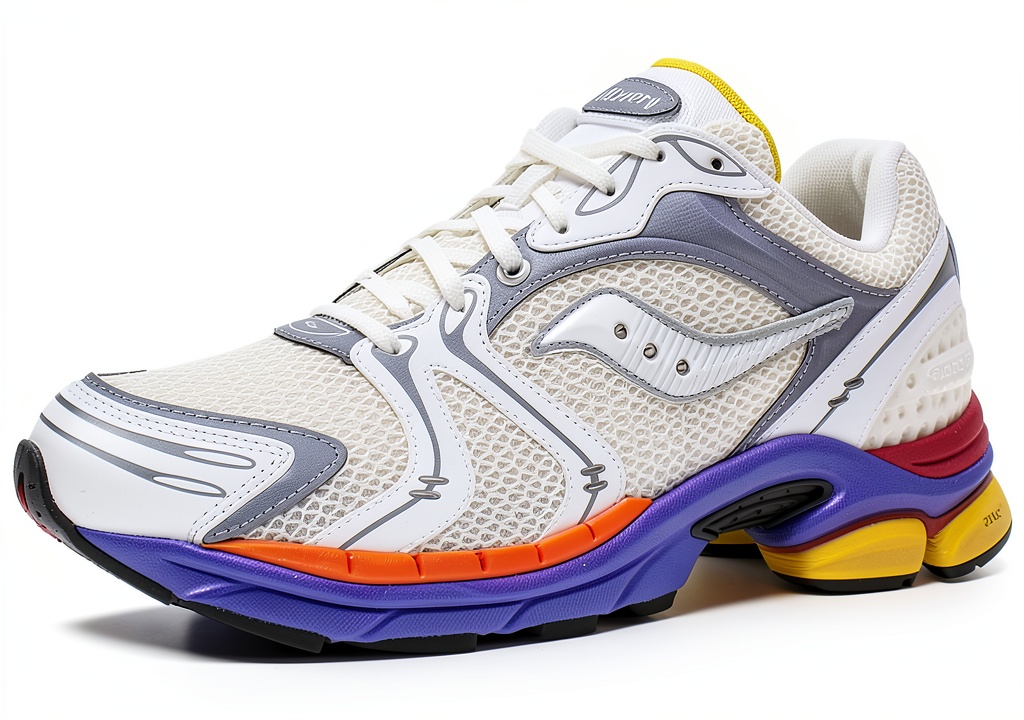 Saucony sneakers showcasing mesh design and color options