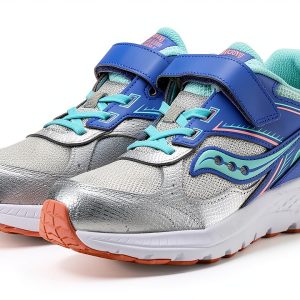 Saucony Kids Running Shoes Silver Periwinkle Turq Supportive-0