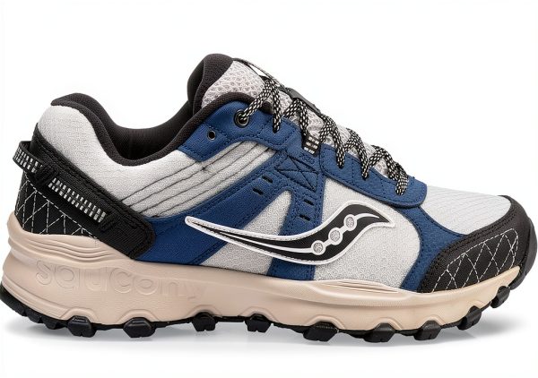 Saucony Mens Running Shoes Durable Synthetics Mesh Grey Blue-1