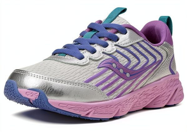 Saucony Kids Running Shoes Leather Mesh Comfort Durable-0