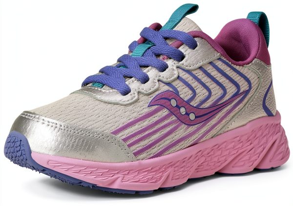 Saucony Kids Running Shoes Leather Mesh Comfort Durable-6
