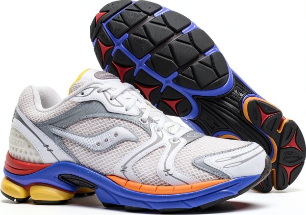 Saucony Sneakers White Multicolored Mesh Arch Lock ProGrid-3