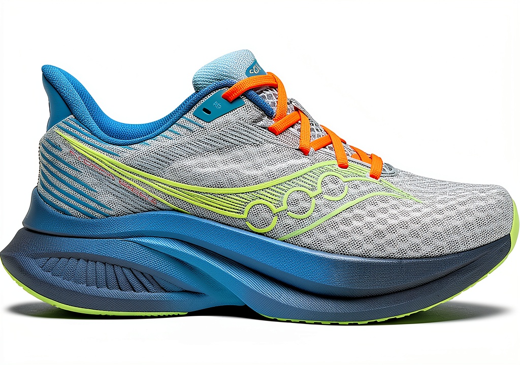 Saucony mens running shoes showcasing PWRRUN PB foam and mesh design