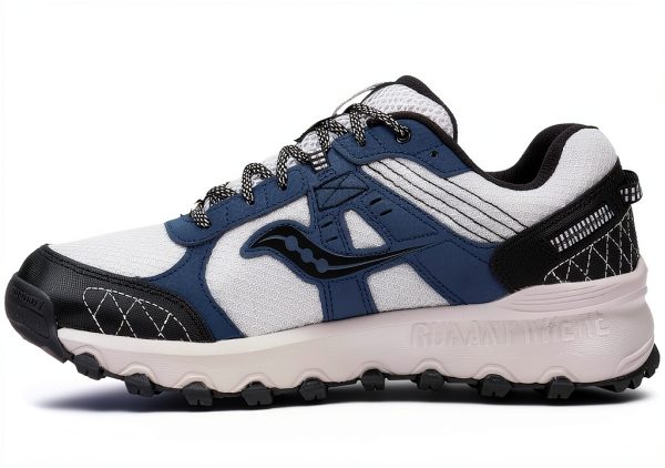 Saucony Mens Running Shoes Durable Synthetics Mesh Grey Blue-3