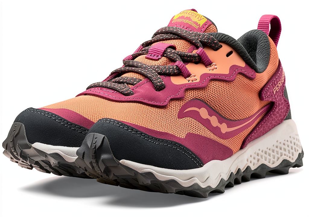 Saucony kids running shoes in multiple colors on a playground