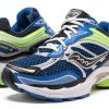 Saucony Unisex Running Shoes Blue Lime Synthetic Mesh-1