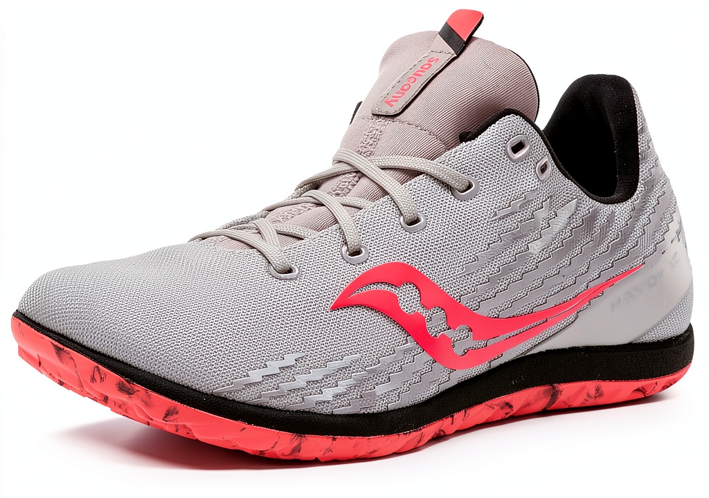 Saucony womens cross country shoes in multiple colors on a track