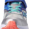 Saucony Kids Running Shoes Silver Periwinkle Turq Supportive-2