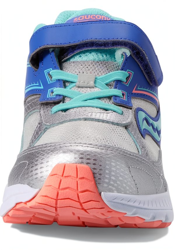 Saucony Kids Running Shoes Silver Periwinkle Turq Supportive-2