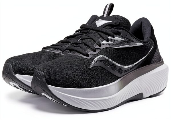 Saucony Mens Running Shoes Black White PWRRUN Cushioning-2