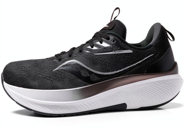 Saucony Mens Running Shoes Black White PWRRUN Cushioning-0