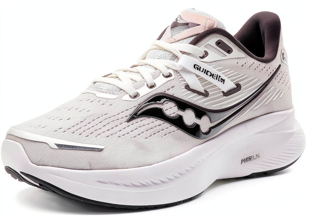 Saucony running shoes in multiple color options on a running track